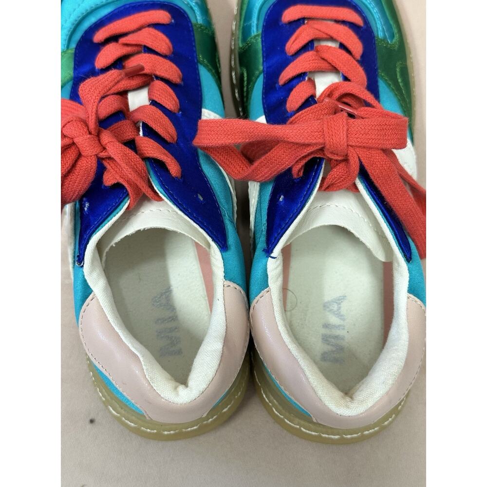 MIA Vesta Womens Shoes Size 7 Metallic Lace Up Blue, Green Sneakers Casual - Picture 2 of 6